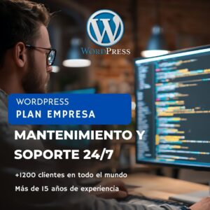 Servicio de Mantenimiento Web WordPress - Plan Empresa Mensual – Soporte 24/7, Backups Diarios y Optimización SEO