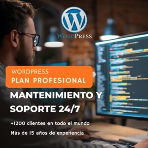 Servicio de Mantenimiento Web WordPress - Plan profesional Mensual – Soporte 24/7, Backups Diarios y Optimización SEO